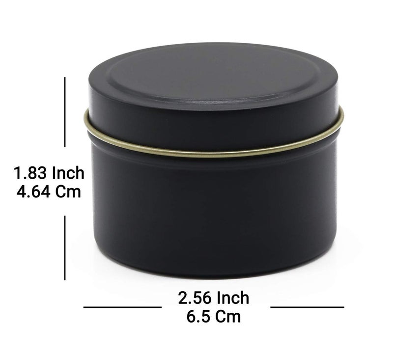 Aroparc Black Tins 4oz, Bulk Making Tins 24 Piece Containers, Jars for Candle Making - Black - Image 2